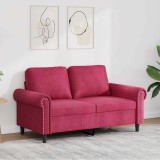 vidaXL Canapea cu 2 locuri, roșu vin, 120 cm, catifea 359523