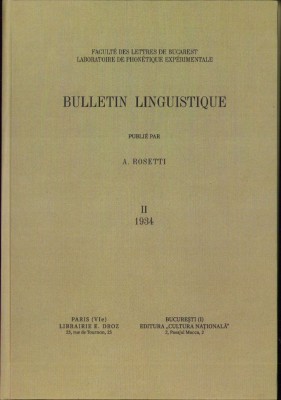 HST C3210 Bulletin linguistique II/1934 Rosetti foto