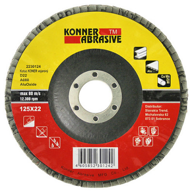 Disc KONNER D22 125x22 mm, A100, AluOxide, ax, cu lamele foto