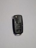 Carcasa Cheie Briceag VW 3 Butoane Chrom-Negru Design NOU AutoProtect KeyCars, Oem