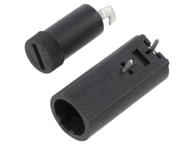 Clemă siguranțe cilindrice THT 5x20mm 10A neagră foto
