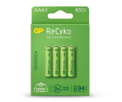 Set acumulatori R3 AAA NiMH 850mAh 4buc GP ReCkyo GP85AAAHCE-2EB4 foto