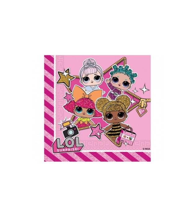 Set 20 servetele party LOL SURPRISE 33 x 33 cm