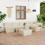 Set mobilier palet pentru gradina 6 piese lemn de molid tratat GartenMobel Dekor, vidaXL