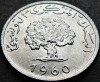 Moneda exotica 5 MILLIEMES - TUNISIA, anul 1960 * cod 2901 B = A.UNC, Africa, Aluminiu