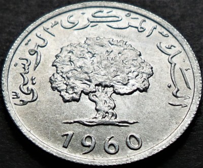 Moneda exotica 5 MILLIEMES - TUNISIA, anul 1960 * cod 2901 B = A.UNC foto