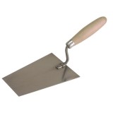 MISTRIE INOX TRAPEZOIDALA CU MANER LEMN 160X130X80MM