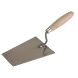 Cumpara ieftin Mistrie inox trapezoidala cu maner lemn 160x130x80mm