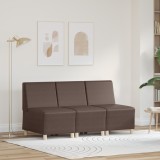 vidaXL Scaune canapea 3 pcs Maro 55 x 74 x 82 cm Piele artificială