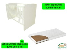Patut Klups Karolina II Alb + Saltea 8 MyKids MyDreams II foto
