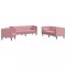 Set canapele Chesterfield cu perne rulou, 3 piese, roz, catifea