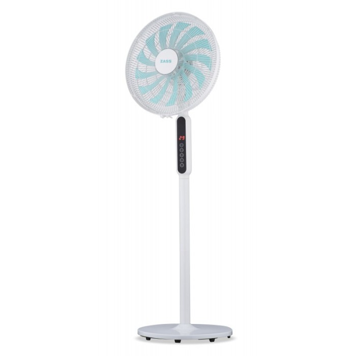 Ventilator cu picior ajustabil Zass, 55 W, 3 trepte, functie oscilatie, telecomanda