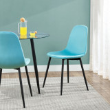 Set 2 bucati scaun bucatarie, en.casa, PXAT-5632 Nostach, 86,5 x 44 x 51 cm, otel, catifea, menta nuanta albastra HausGarden Leisure, [en.casa]