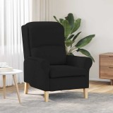 Fotoliu Negru vidaXL, Tapițerie Textilă, Picioare Lemn, Design Ergonomic, Confortabil, Living/Birou