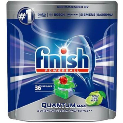 Detergent pentru Masina de Vase FINISH, Quantum Max, 36 Tablete, Parfum de Mere si Lime, Detergenti pentru Masinile de Vase, Detergent Capsule pentru foto