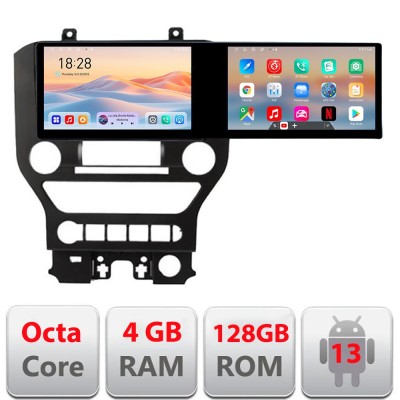 Navigatie Ford Mustang 2015-2020 Kit-MUSTANG-navi Edotec 2 ecrane 8 core 4+128 21.6 inch Incell android Wifi 5Ghz gps internet CarStore Technology foto