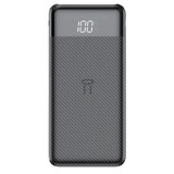 Baterie Reincarcabila, Powerbank 10.000 mAh, Display LED, Li-Po, 2 X USB, 1 X USB-C, 37Wh, 135.5 &times; 67 &times; 15 mm, Negru