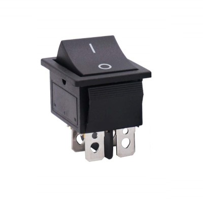 Buton cu 2 poziții KCD4 negru &amp;ndash; 4 pini, comutator ON/OFF pentru aparate electrice foto