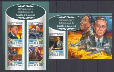 Guinea 2017 - RAZBOI - WWII - FRANKLIN ROOSEVELT - BL + KB - MNH foto