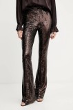 Silvian Heach pantaloni FUNZAM culoarea maro, evazați, high waist, GPA25522PA