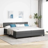 Cumpara ieftin Pat cu arcuri cu saltea Gri &icirc;nchis 200 x 200 cm țesătură