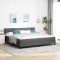 vidaXL Pat boxspring cu saltea Gri &icirc;nchis 200 x 200 cm țesătură 3338714