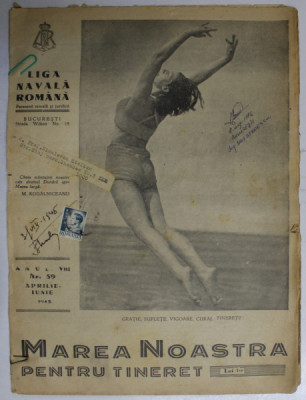 MAREA NOASTRA PENTRU TINERET , ORGANUL DE PROPAGANDA PENTRU TINERET AL &amp;#039; LIGII NAVALE ROMANE &amp;#039; , ANUL VIII , NR. 59 , APRILIE - IUNIE , 1945 foto