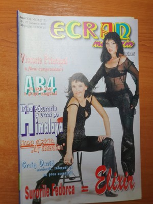 ecran magazin 15-21 ianuarie 2001-irina pacurariu,trupa AB4,surorile fedorca foto
