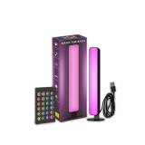 Lampa de birou, flippy, rgb colorat, 14 led, putere 5v, telecomanda cu 24 de taste, cablu usb, negru, 25.5x4x3.5cm