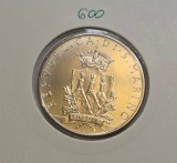 600 San Marino 100 Lire (Helmet) 1979 KM#95, excelenta