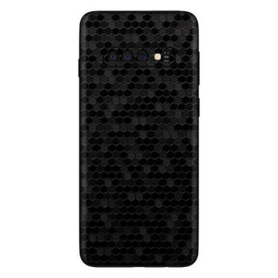 Set Folii Skin Acoperire 360 Compatibile cu Samsung Galaxy S10 (Set 2) - ApcGsm Wraps HoneyComb Black foto