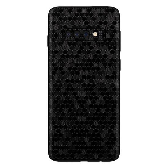Set Folii Skin Acoperire 360 Compatibile cu Samsung Galaxy S10 (Set 2) - ApcGsm Wraps HoneyComb Black