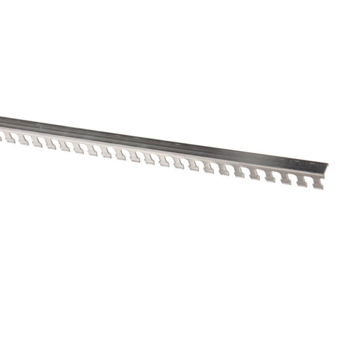Profil aluminiu terminatie curbabila gresie, argintiu, 10 x 2500 mm