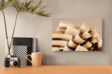 Tablou Canvas Abstract, Straturi Aurii, 39 x 26 cm, CMCLASS