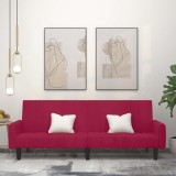 vidaXL Canapea extensibilă cu 2 locuri, roșu vin, catifea 375779