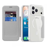 Husa MagSafe pentru Apple iPhone 17 Pro, Techsuit, SmartMag Book, Gri
