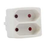 Adaptor 2 prize Euro Hoff Line, 16A, alb