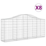 Cumpara ieftin Cosuri gabion arcuite 8 buc, 200x30x80/100cm, fier galvanizat