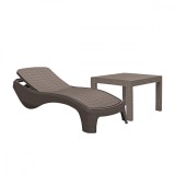 Cumpara ieftin Set șezlonguri de grădină Atlantic cu masă Rosario cappuccino