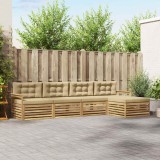 vidaXL Set de canapele de exterior cu pernă 5 pcs Alb și Bej Poliester 3390313