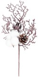Crenguta decorativa de Craciun cu bumbac si con MagicHome, 30 cm