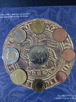Belgia 2002 - Set complet de euro bancar de la 1 cent la 2 euro + medal BU foto