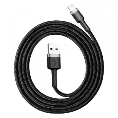 Cablu Date si Incarcare USB-A - Lightning Baseus Cafule, 18W, 1m, Gri CALKLF-BG1 foto