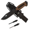 Cutit Militar IdeallStore&reg;, 27.5cm, Amnar+Ascutitor, Teaca Multifunctionala, Otel Inoxidabil, Negru, Drumetie, Vanatoare