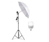 Cumpara ieftin Umbrela cu trepied reglabil 200 cm, bec LED 25W, Dactylion