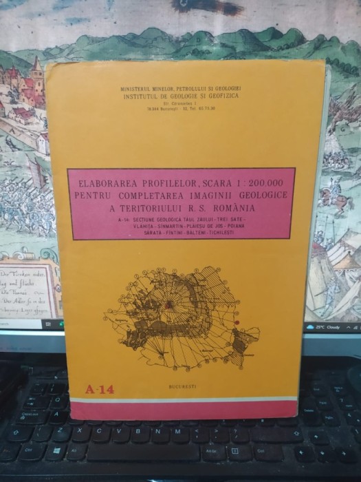 Hartă A-14, Secțiune geologică Tăul Zăului-Trei Sate-Vlăhița-S&icirc;nmartin-Plăieșu de Jos-Poiana Sărată-F&icirc;nt&icirc;ni-Bălteni-..., scara 1:200.000, 1985, 103