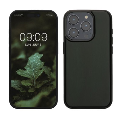 Husa Kwmobile pentru Apple iPhone 15 Pro, Verde inchis, Lemn, KWM000020EE002C foto