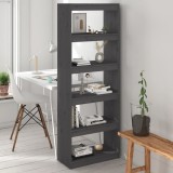 vidaXL Bibliotecă/Separator cameră,gri, 80x30x167,5 cm, lemn masiv pin