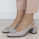 Pantofi gri eleganti din piele naturala BY6887-5 03