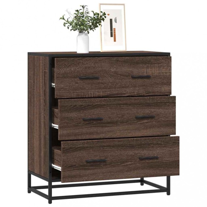 Gossi dulap, stejar maro, 68x35x76 cm, lemn prelucrat si metal